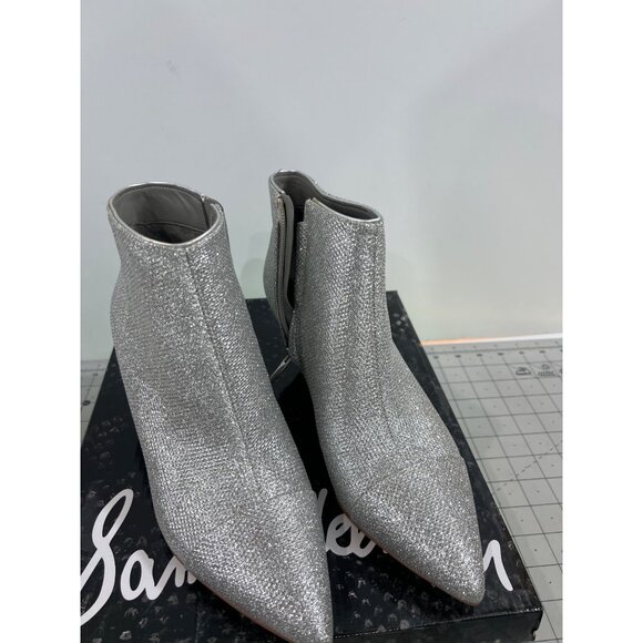 Sam Edelman Women's Kinzey 2 Booties, Silver, Size 7.5 Worn Once - Picture 2 of 9